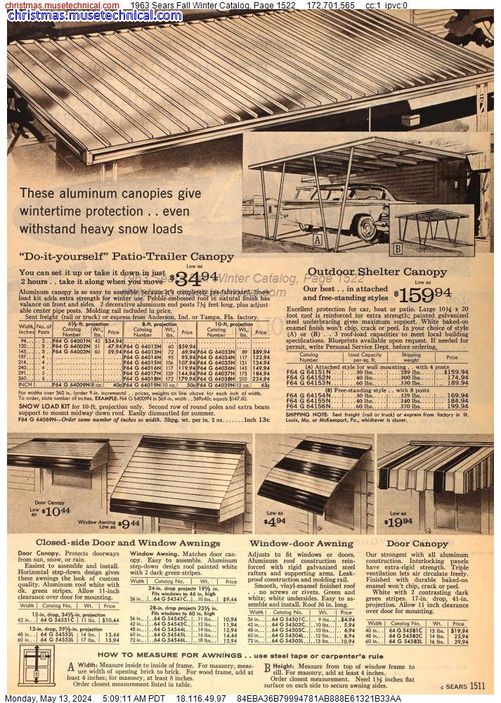 1963 Sears Fall Winter Catalog, Page 1522