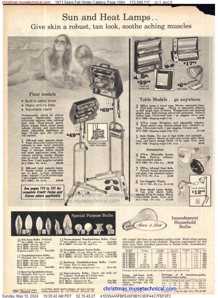 1971 Sears Fall Winter Catalog, Page 1084
