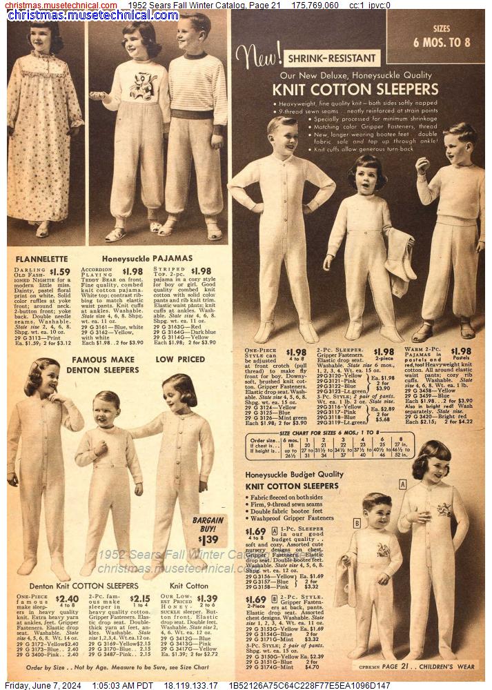 1952 Sears Fall Winter Catalog, Page 21