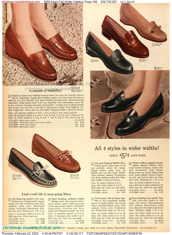 1958 Sears Fall Winter Catalog, Page 186