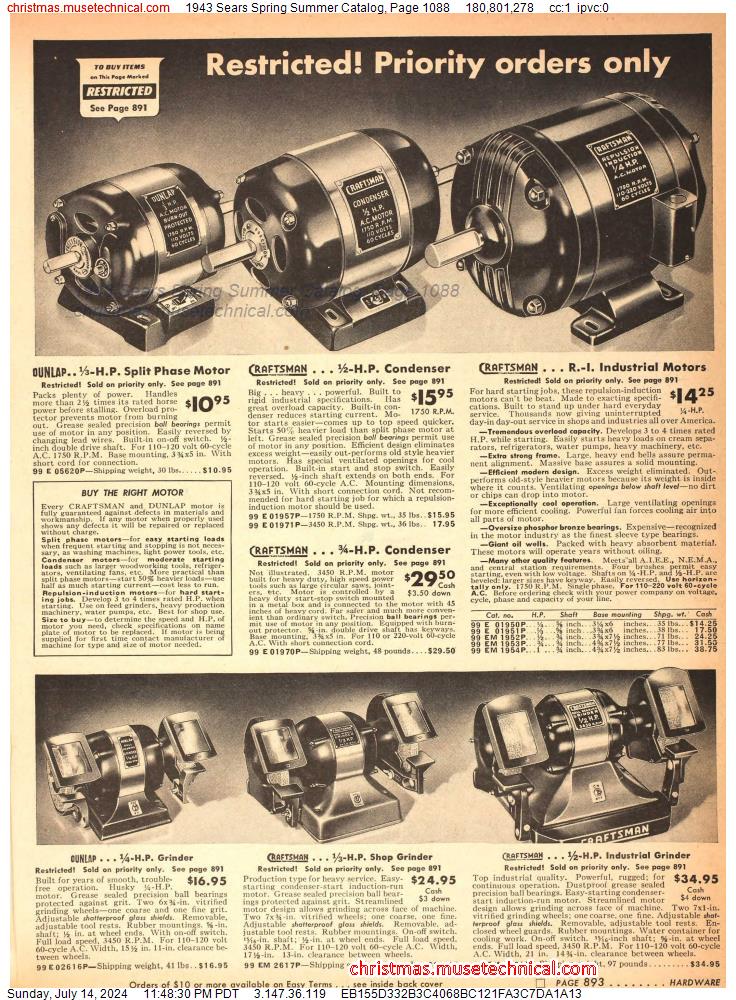1943 Sears Spring Summer Catalog, Page 1088