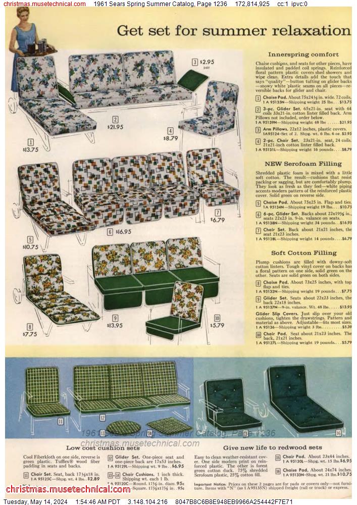 1961 Sears Spring Summer Catalog, Page 1236