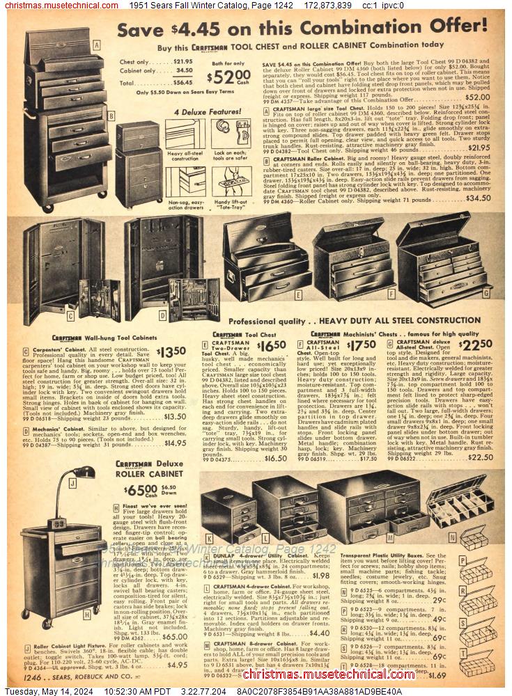 1951 Sears Fall Winter Catalog, Page 1242