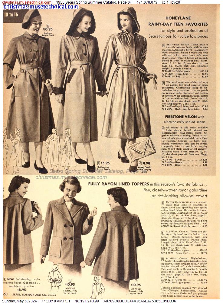 1950 Sears Spring Summer Catalog, Page 64