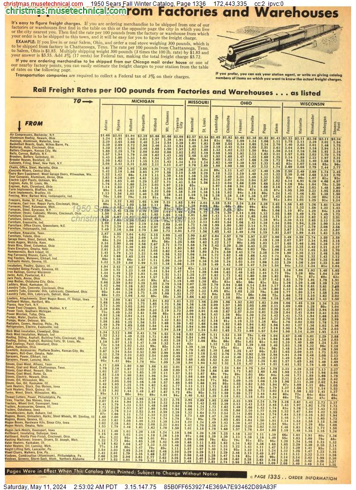 1950 Sears Fall Winter Catalog, Page 1336