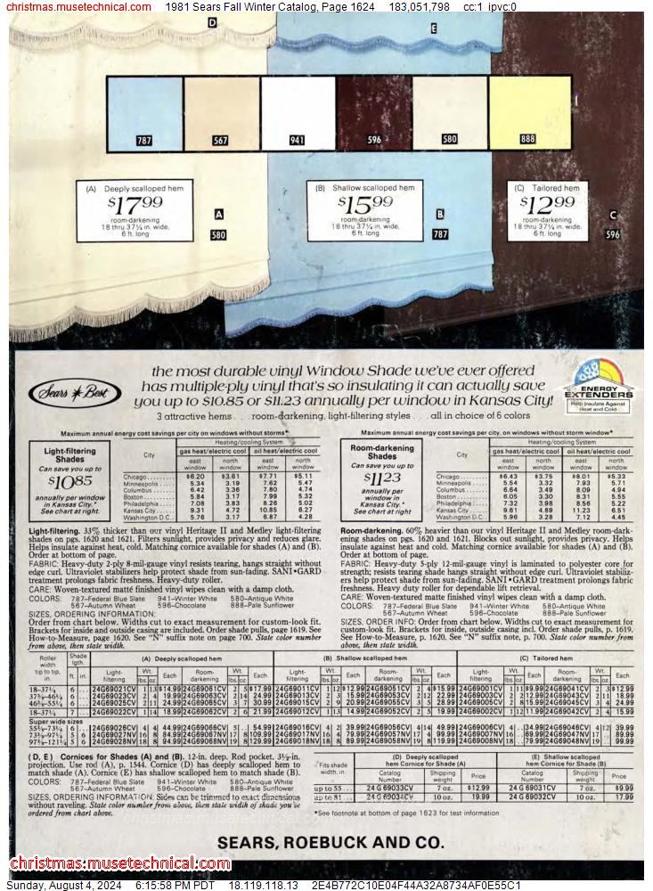 1981 Sears Fall Winter Catalog, Page 1624