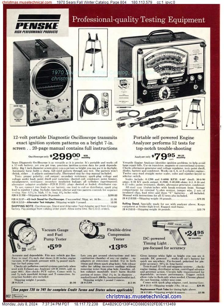 1970 Sears Fall Winter Catalog, Page 804