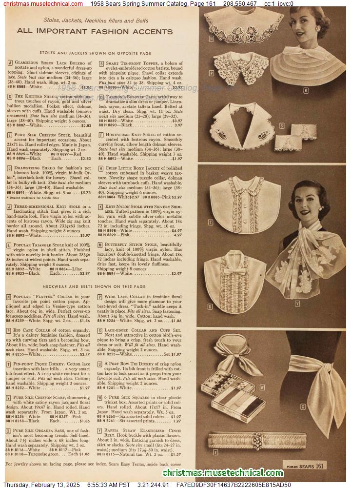 1958 Sears Spring Summer Catalog, Page 161