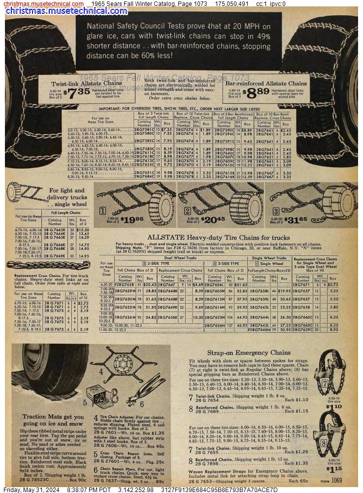 1965 Sears Fall Winter Catalog, Page 1073