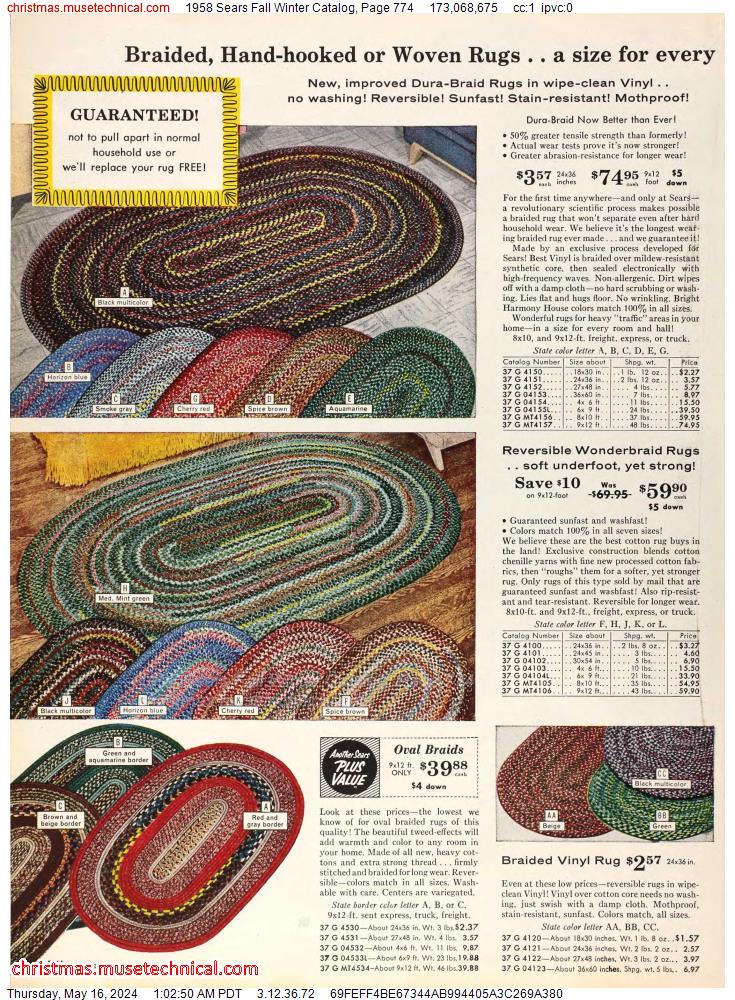 1958 Sears Fall Winter Catalog, Page 774