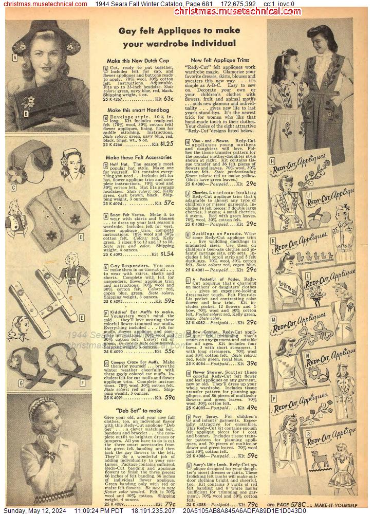 1944 Sears Fall Winter Catalog, Page 681