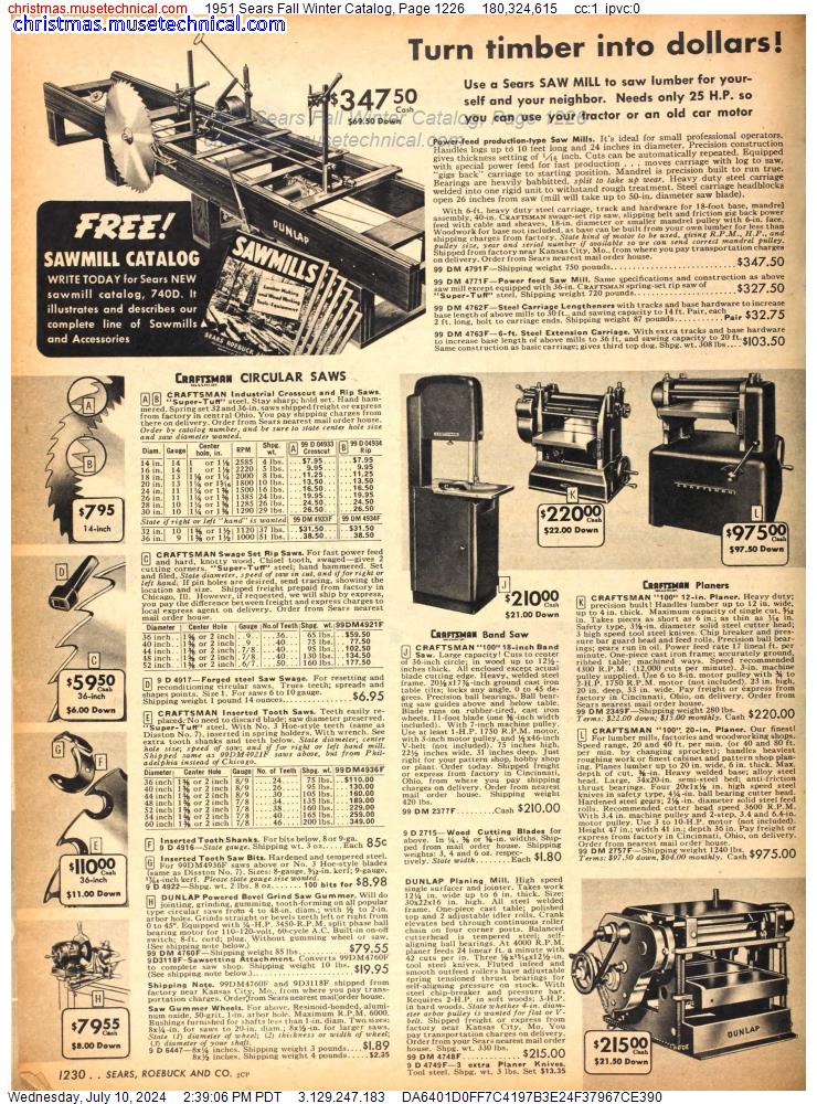 1951 Sears Fall Winter Catalog, Page 1226
