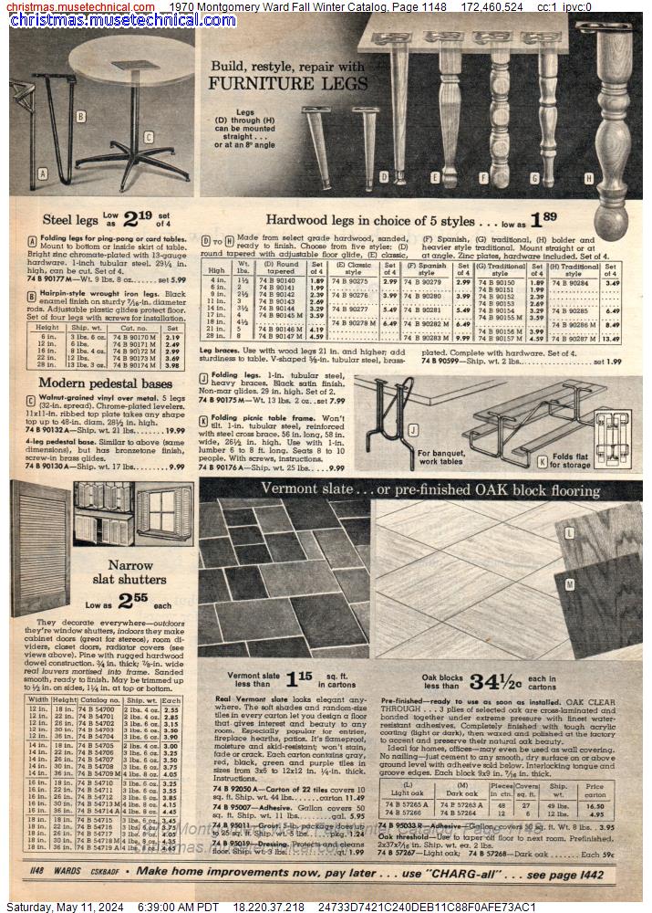 1970 Montgomery Ward Fall Winter Catalog, Page 1148