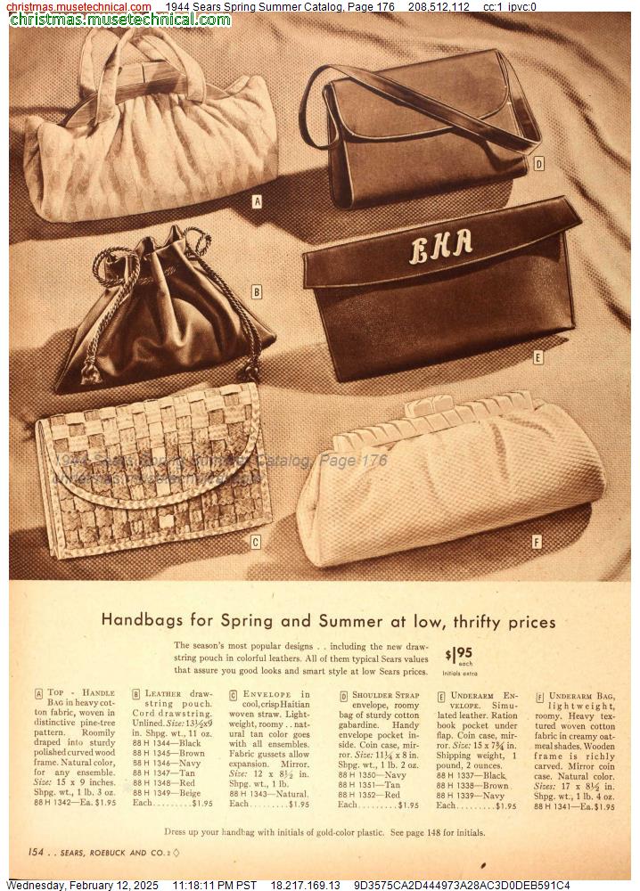 1944 Sears Spring Summer Catalog, Page 176