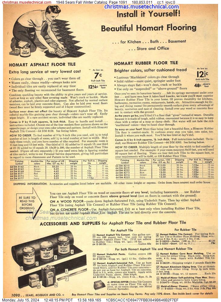 1948 Sears Fall Winter Catalog, Page 1091