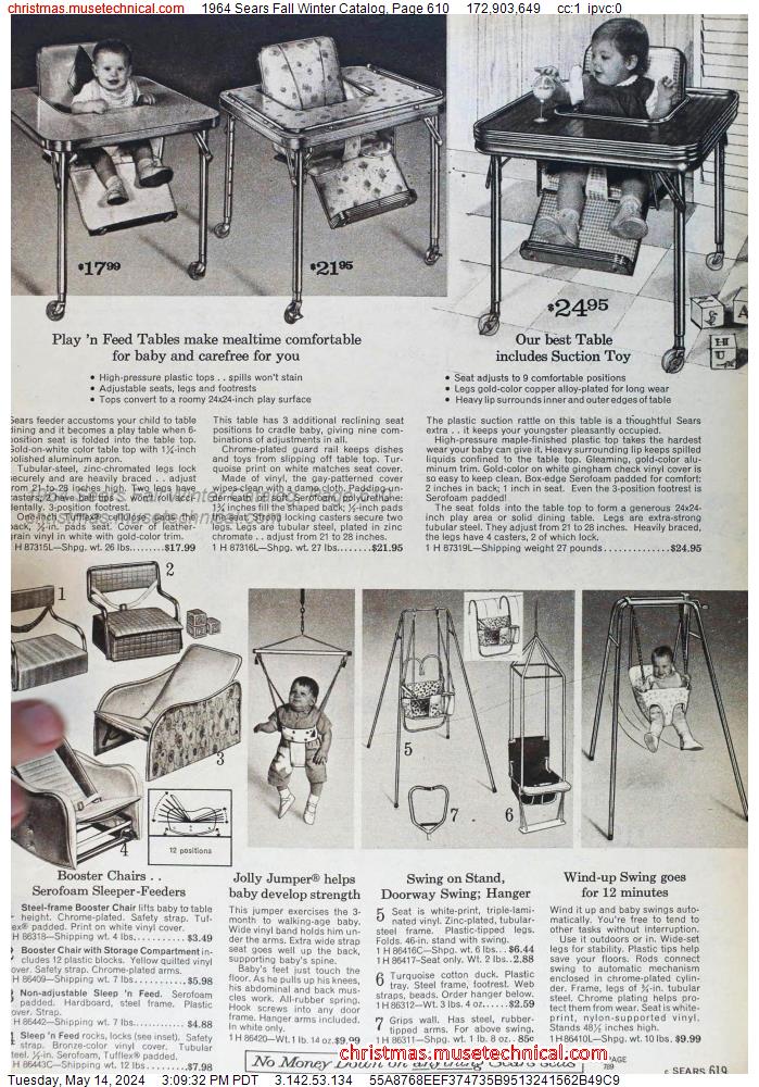 1964 Sears Fall Winter Catalog, Page 610