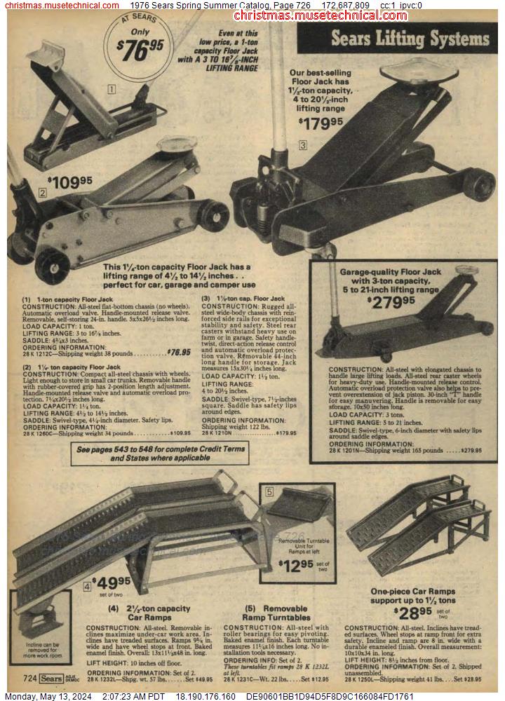 1976 Sears Spring Summer Catalog, Page 726