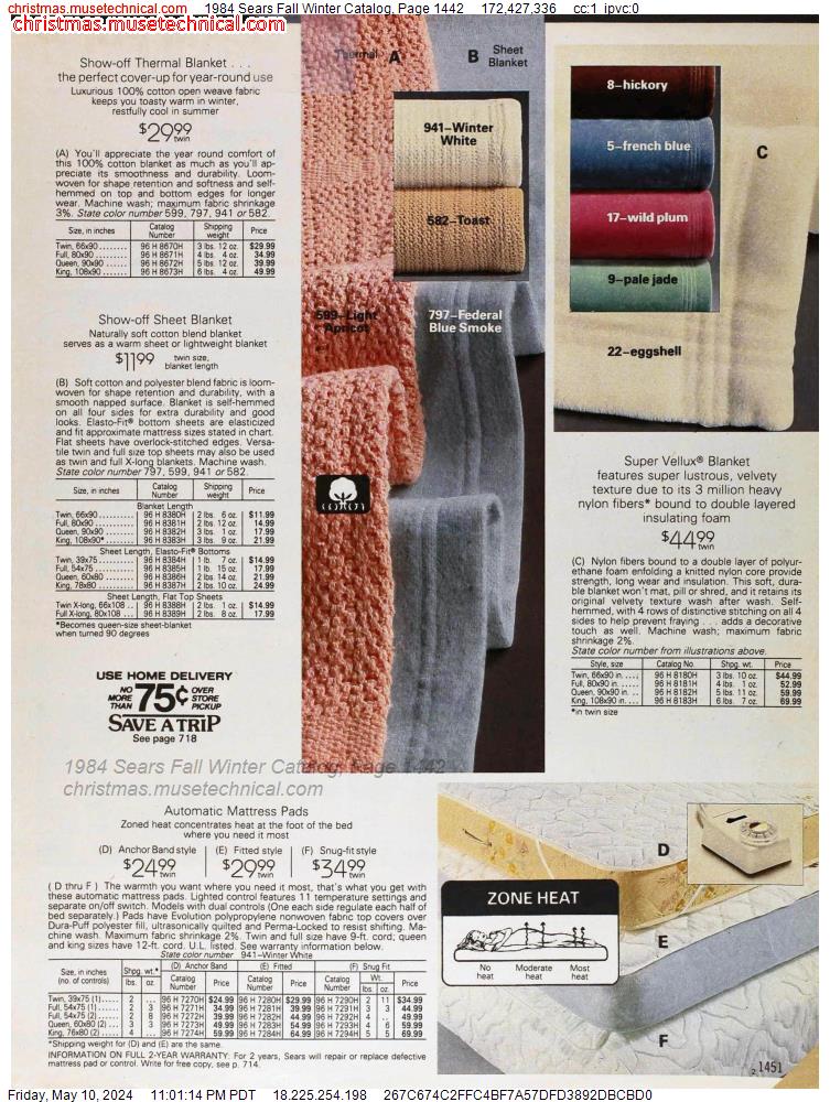 1984 Sears Fall Winter Catalog, Page 1442