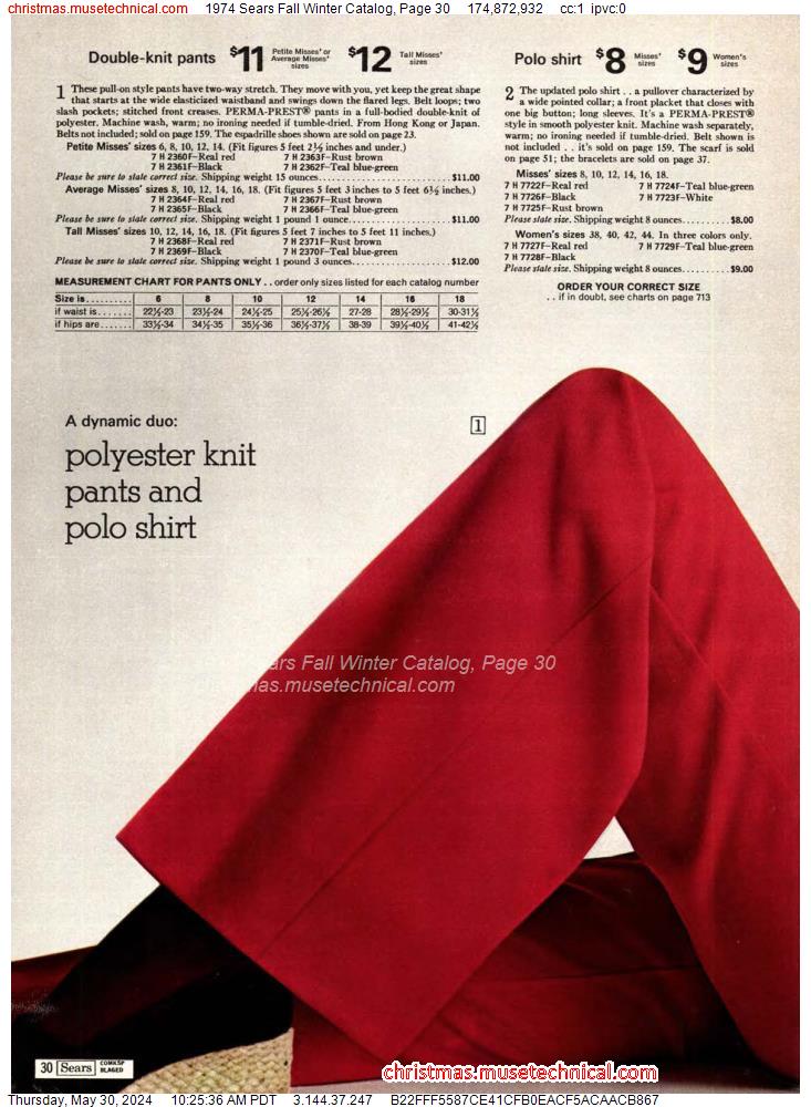 1974 Sears Fall Winter Catalog, Page 30
