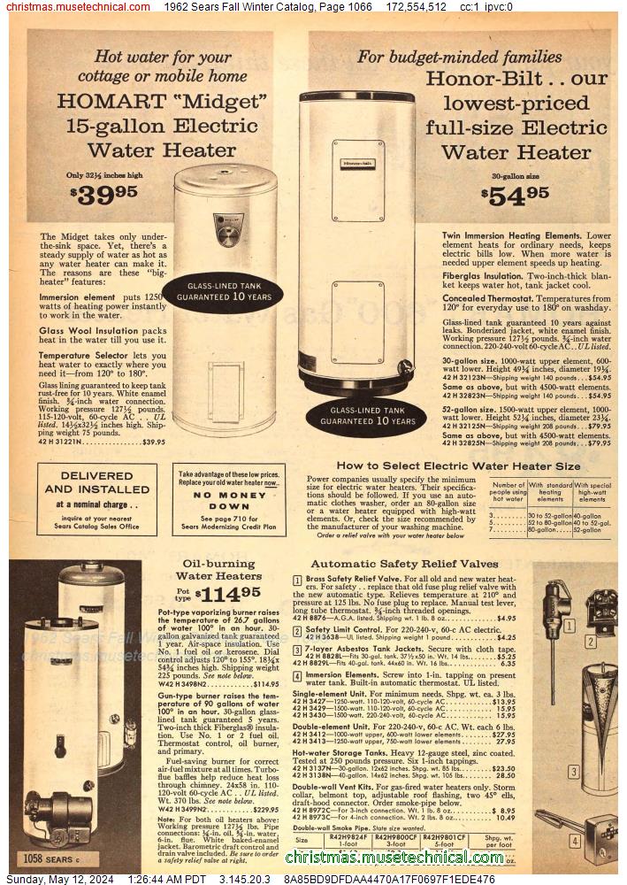 1962 Sears Fall Winter Catalog, Page 1066