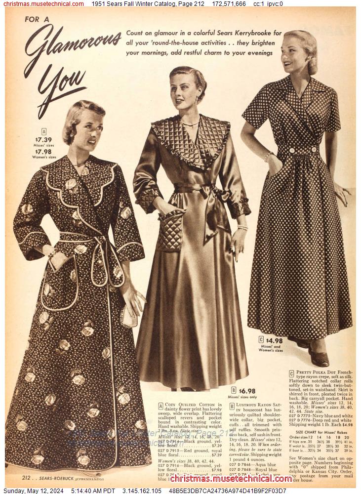 1951 Sears Fall Winter Catalog, Page 212