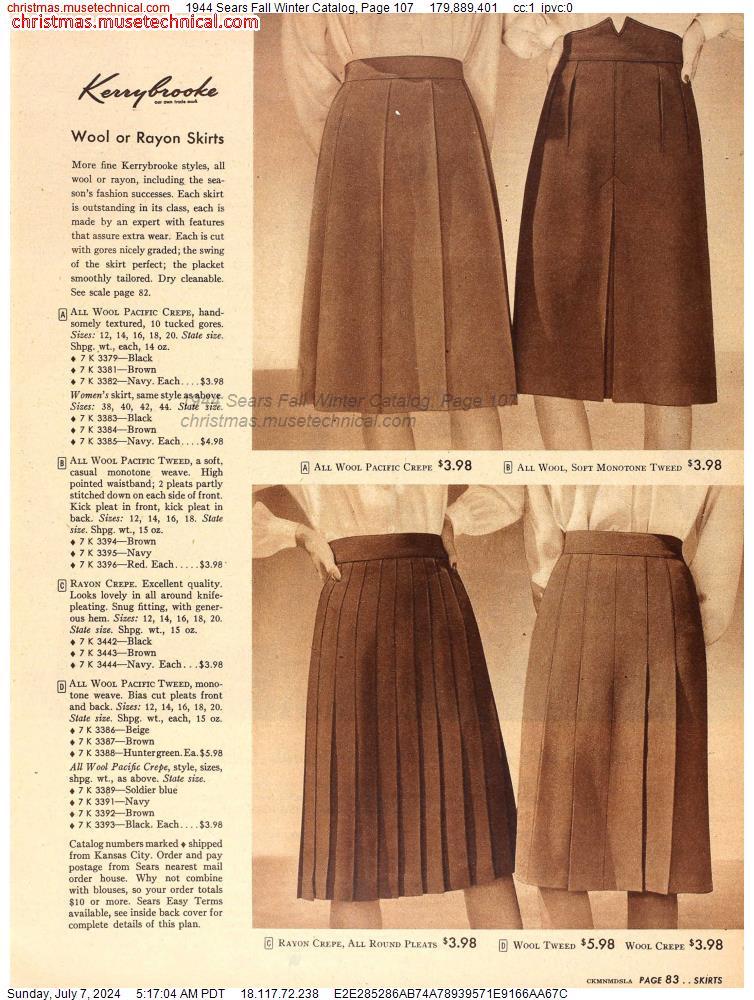 1944 Sears Fall Winter Catalog, Page 107