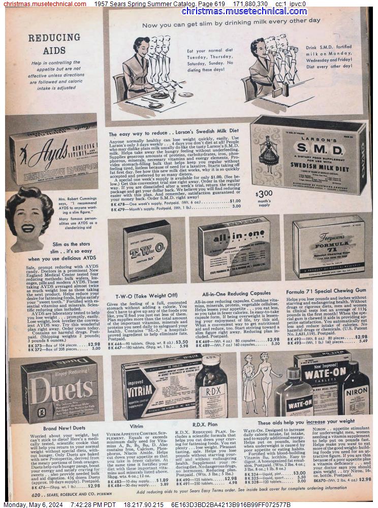 1957 Sears Spring Summer Catalog, Page 619