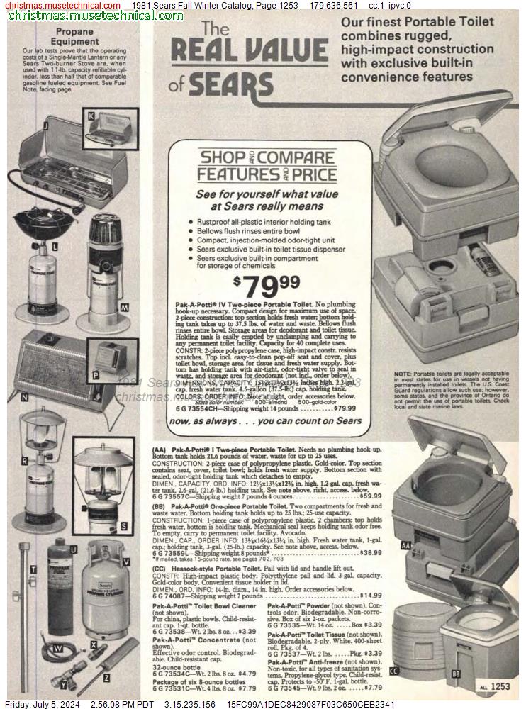 1981 Sears Fall Winter Catalog, Page 1253
