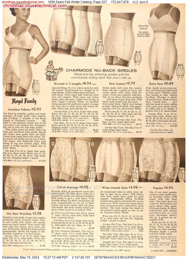 1956 Sears Fall Winter Catalog, Page 327