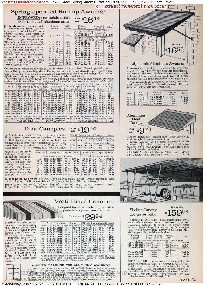 1963 Sears Spring Summer Catalog, Page 1410