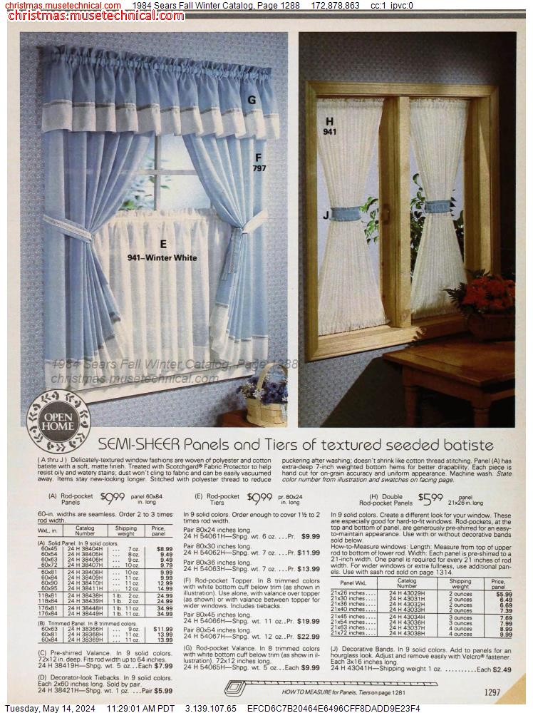 1984 Sears Fall Winter Catalog, Page 1288
