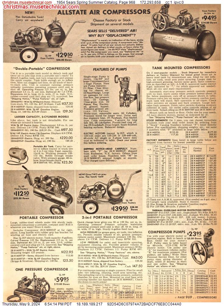 1954 Sears Spring Summer Catalog, Page 968