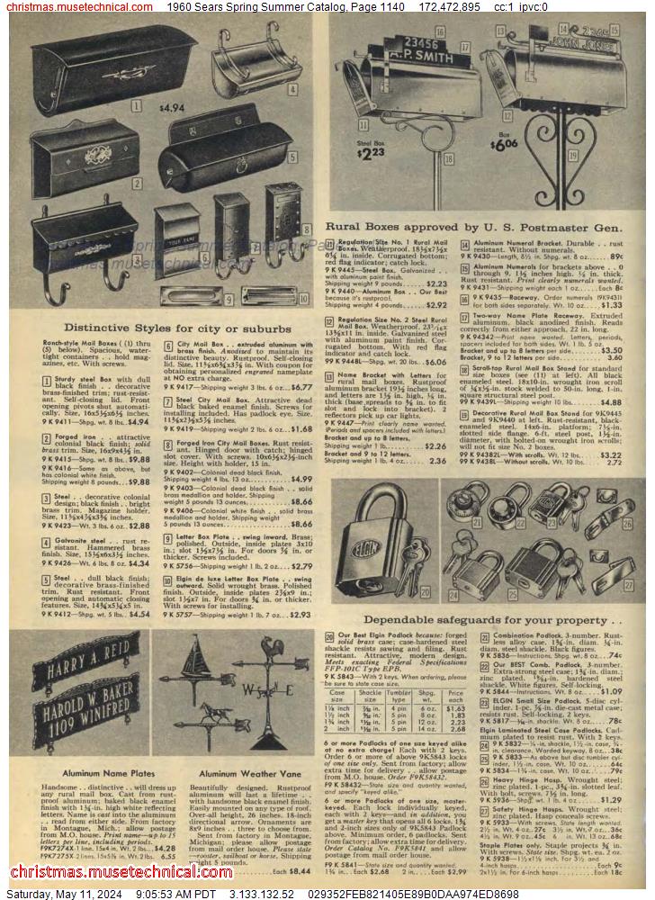 1960 Sears Spring Summer Catalog, Page 1140