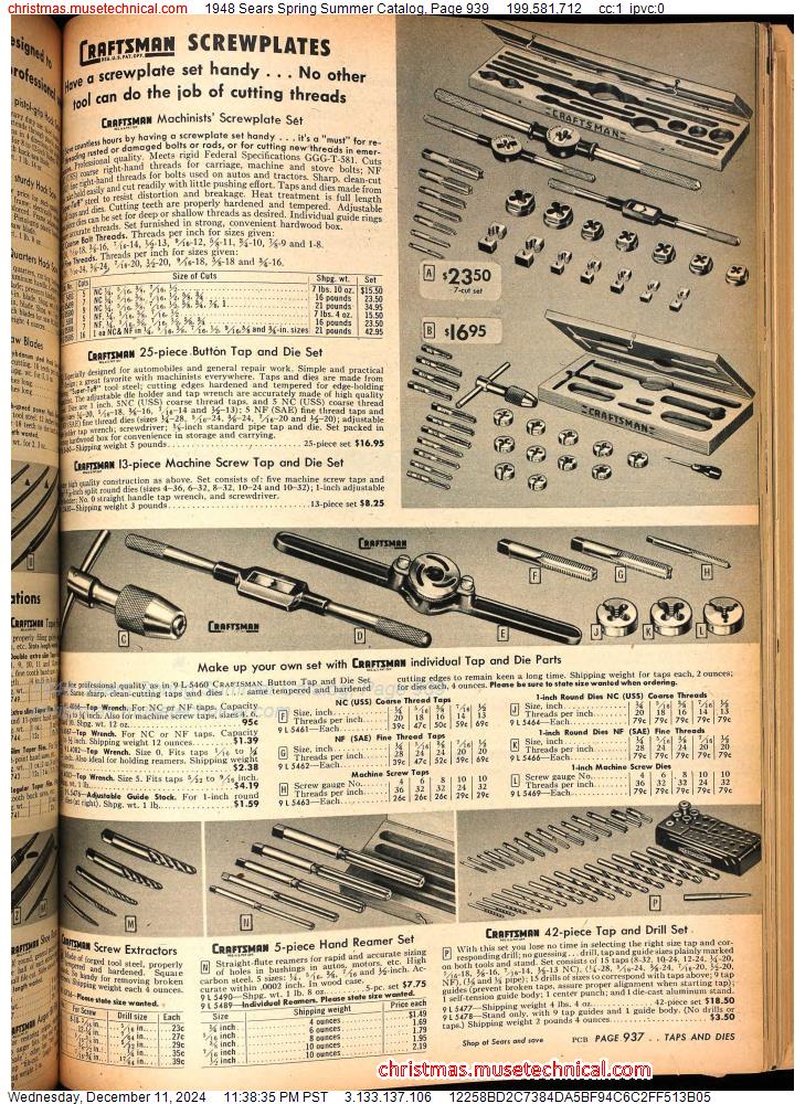 1948 Sears Spring Summer Catalog, Page 939