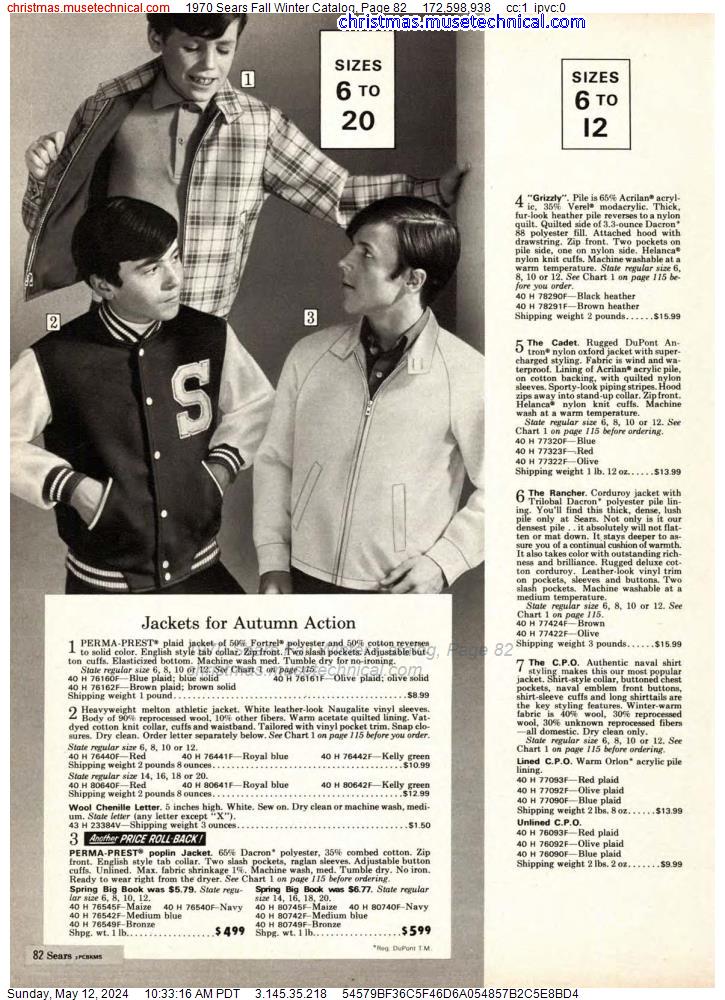 1970 Sears Fall Winter Catalog, Page 82