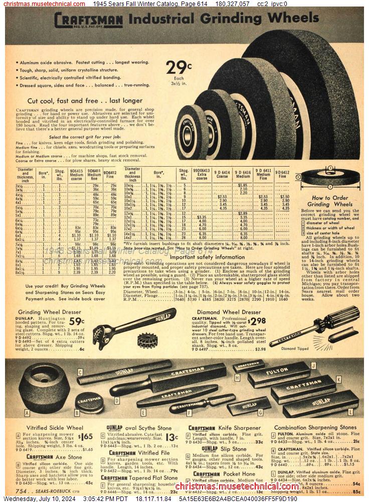 1945 Sears Fall Winter Catalog, Page 614