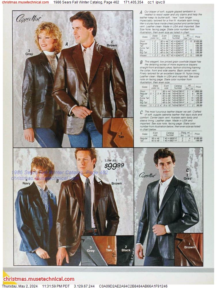 1986 Sears Fall Winter Catalog, Page 462