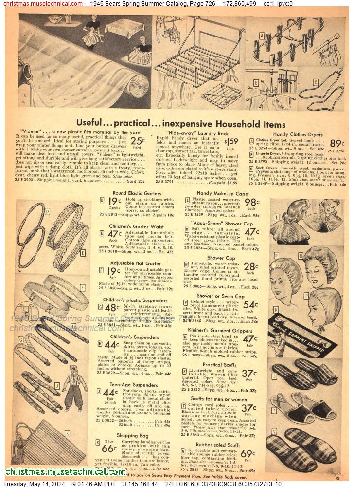 1946 Sears Spring Summer Catalog, Page 726