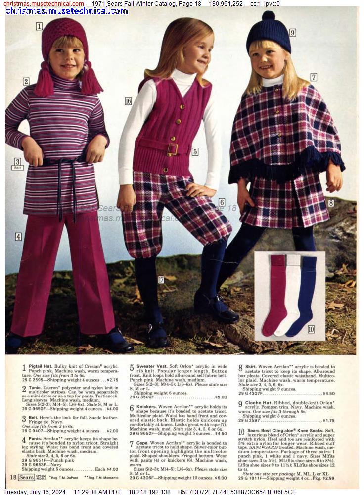 1971 Sears Fall Winter Catalog, Page 18