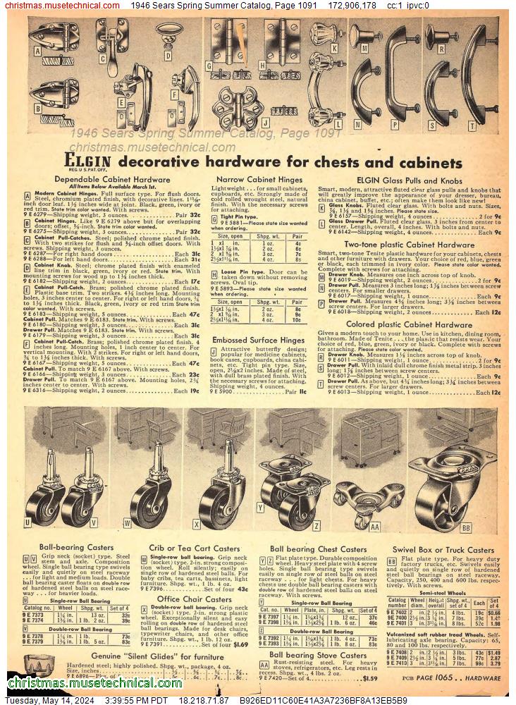 1946 Sears Spring Summer Catalog, Page 1091