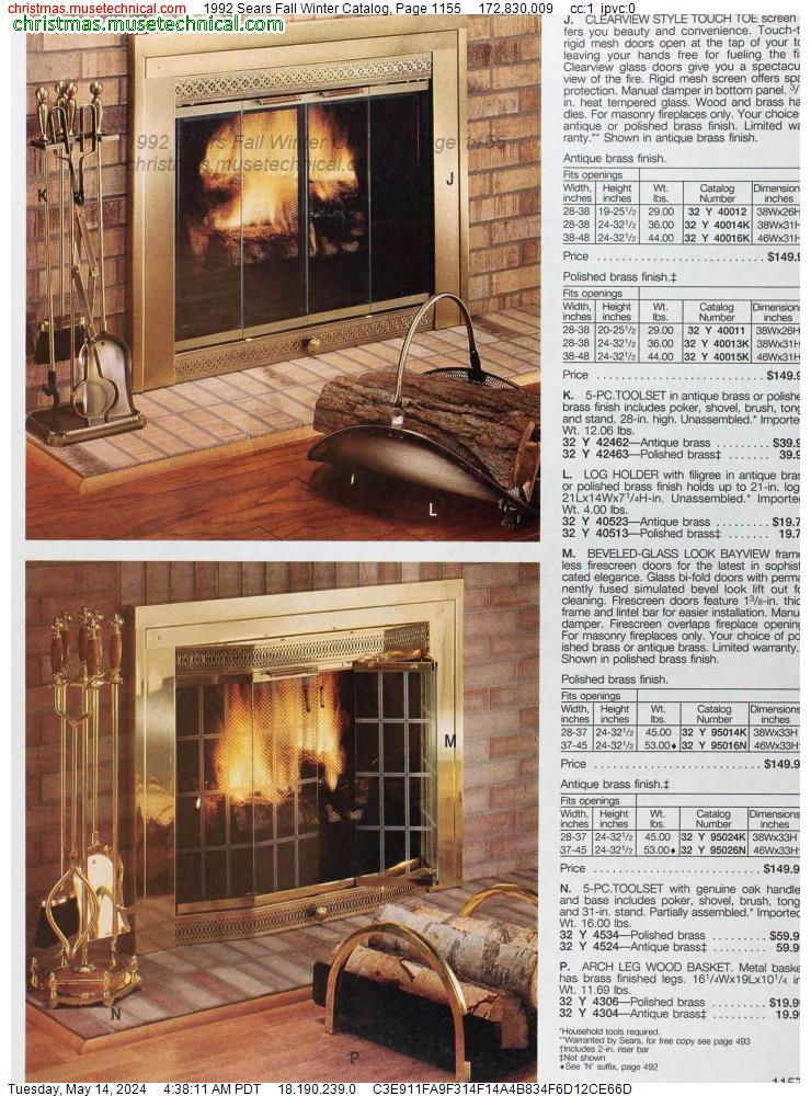 1992 Sears Fall Winter Catalog, Page 1155