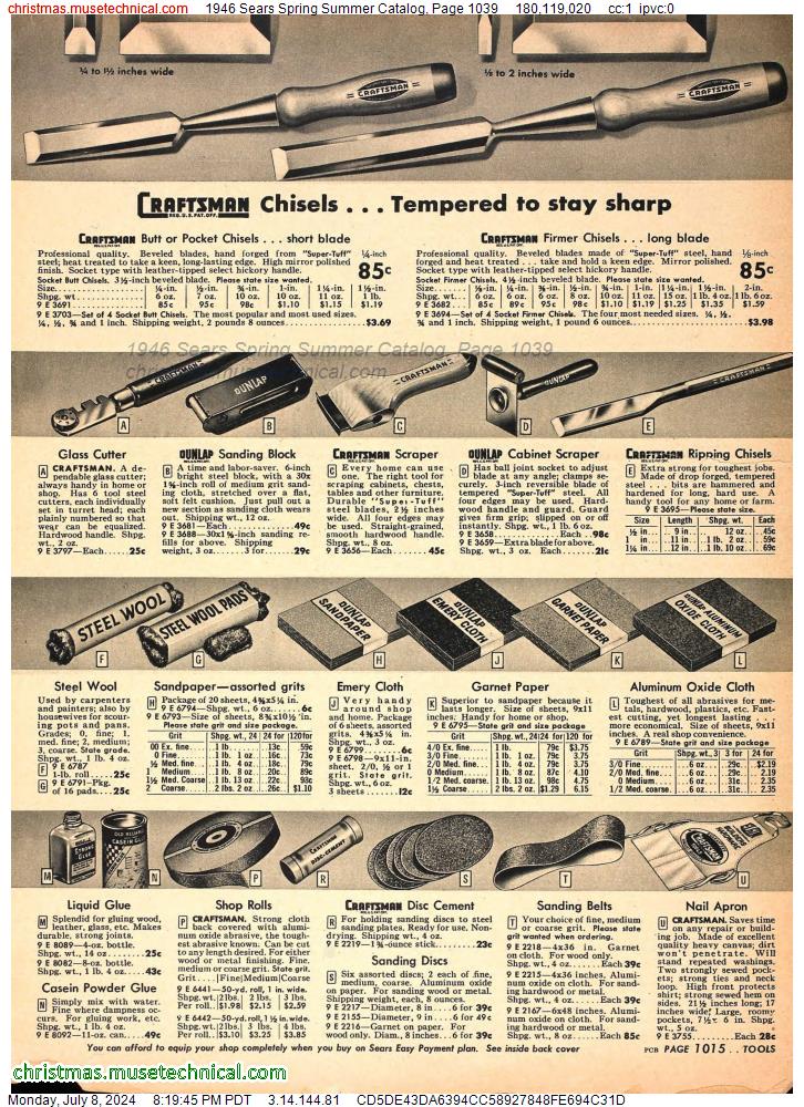1946 Sears Spring Summer Catalog, Page 1039