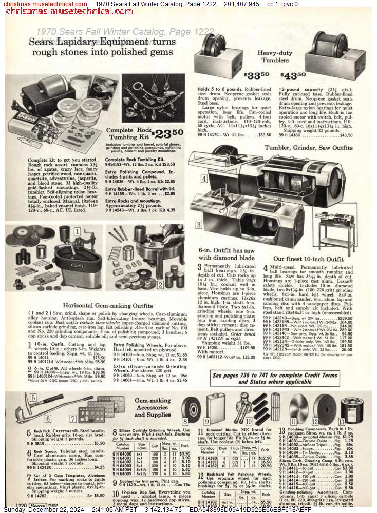 1970 Sears Fall Winter Catalog, Page 1222