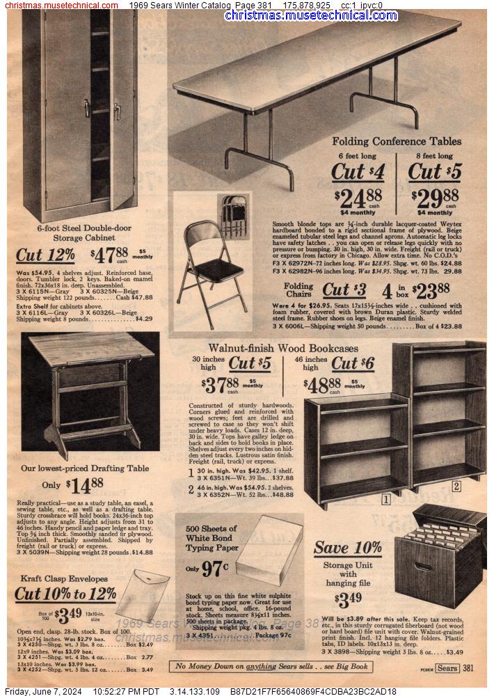 1969 Sears Winter Catalog, Page 381
