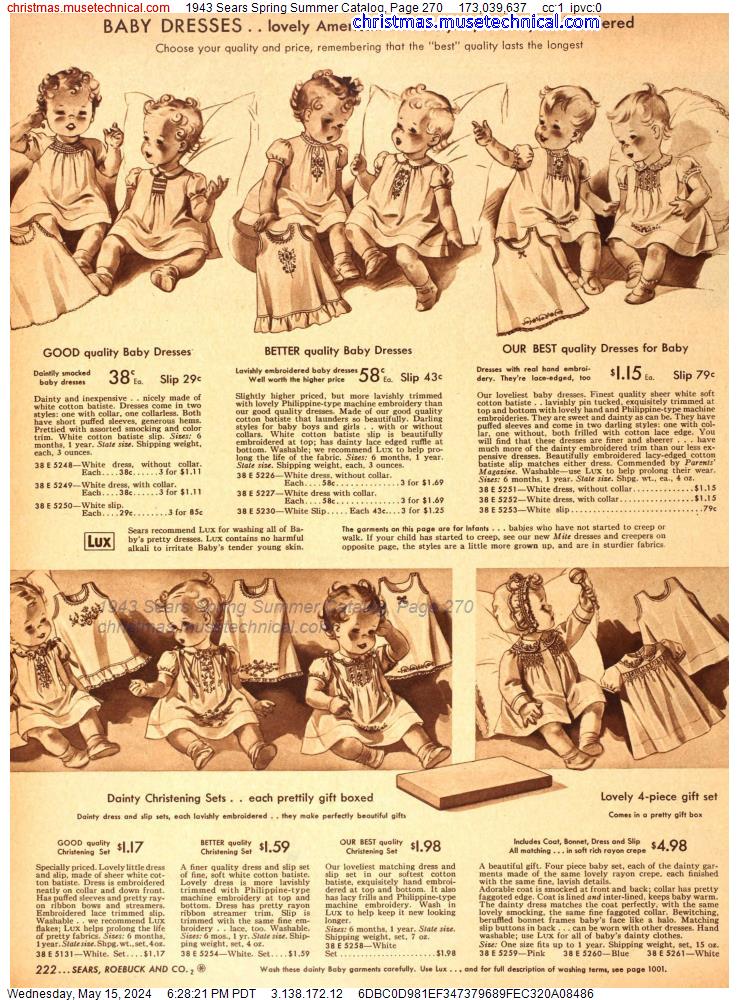 1943 Sears Spring Summer Catalog, Page 270