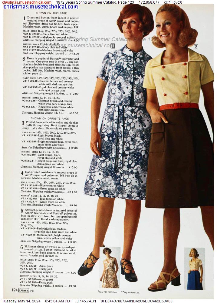 1972 Sears Spring Summer Catalog, Page 123 - Catalogs & Wishbooks