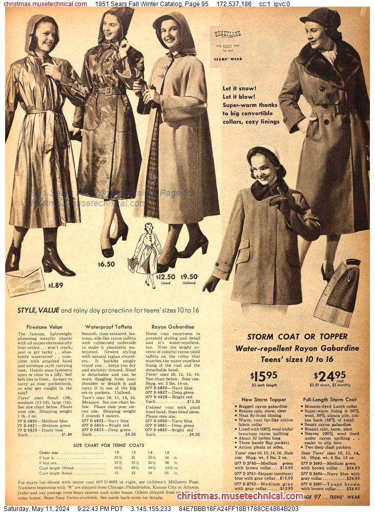 1951 Sears Fall Winter Catalog, Page 95