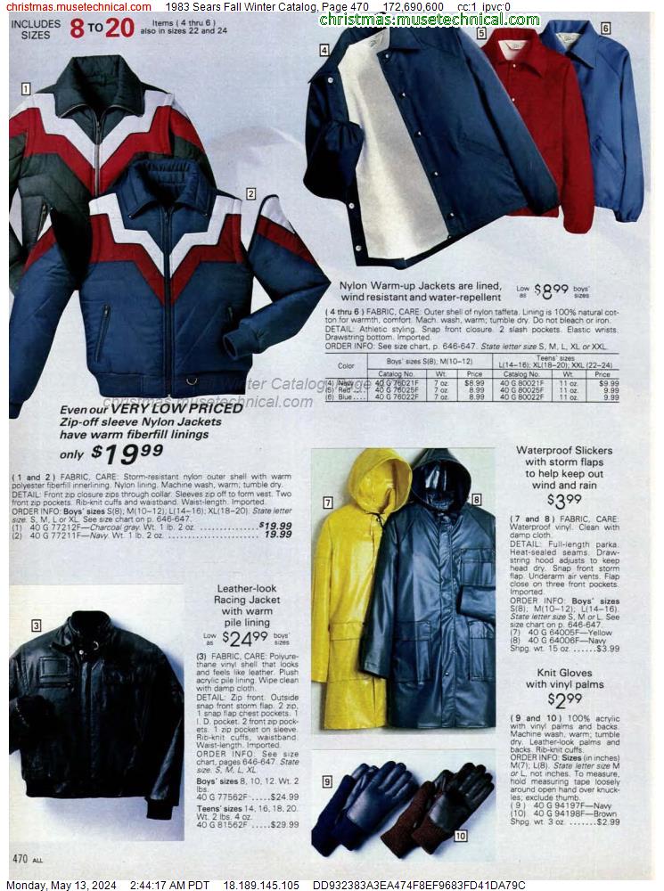 1983 Sears Fall Winter Catalog, Page 470