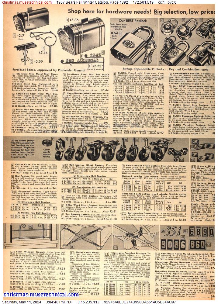 1957 Sears Fall Winter Catalog, Page 1392