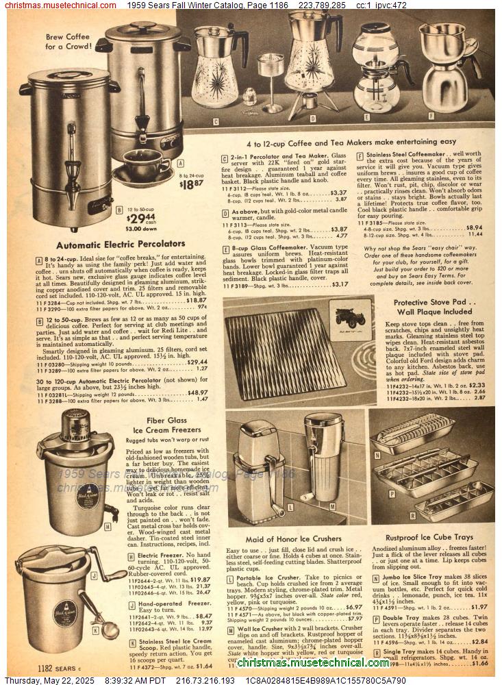 1959 Sears Fall Winter Catalog, Page 1186